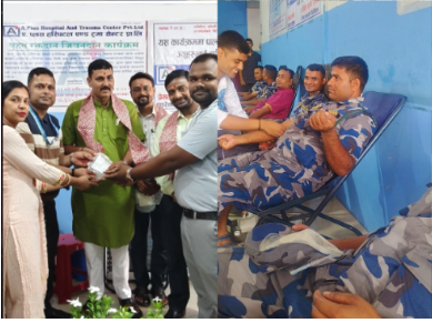 कलैयामा ए प्लस अस्पतालमा ६८ जनाले गरे रक्तदान