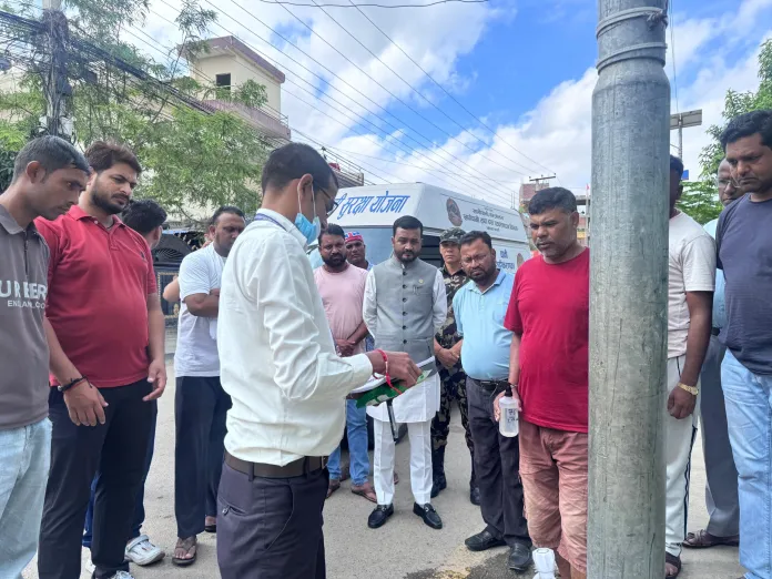 हैजा प्रभावित वीरगञ्ज क्षेत्रमा पानी परिक्षणको कार्य