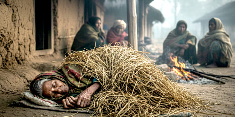 तराईमा चिसोको कहर बढ्दो, विपन्न समुदायको जनजीवन कष्टकर, परालको भरमा दिन विताउँदै