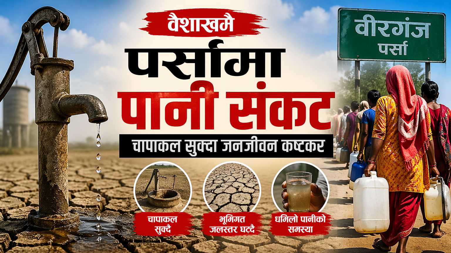 वीरगञ्जमा खानेपानी संकट विस्फोटक बन्दै: बस्ती–बस्तीमा पानीका लागि संघर्ष