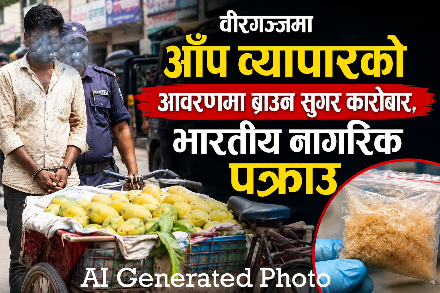 वीरगञ्जमा आँप व्यापारको आवरणमा ब्राउन सुगर कारोबार, भारतीय नागरिक पक्राउ