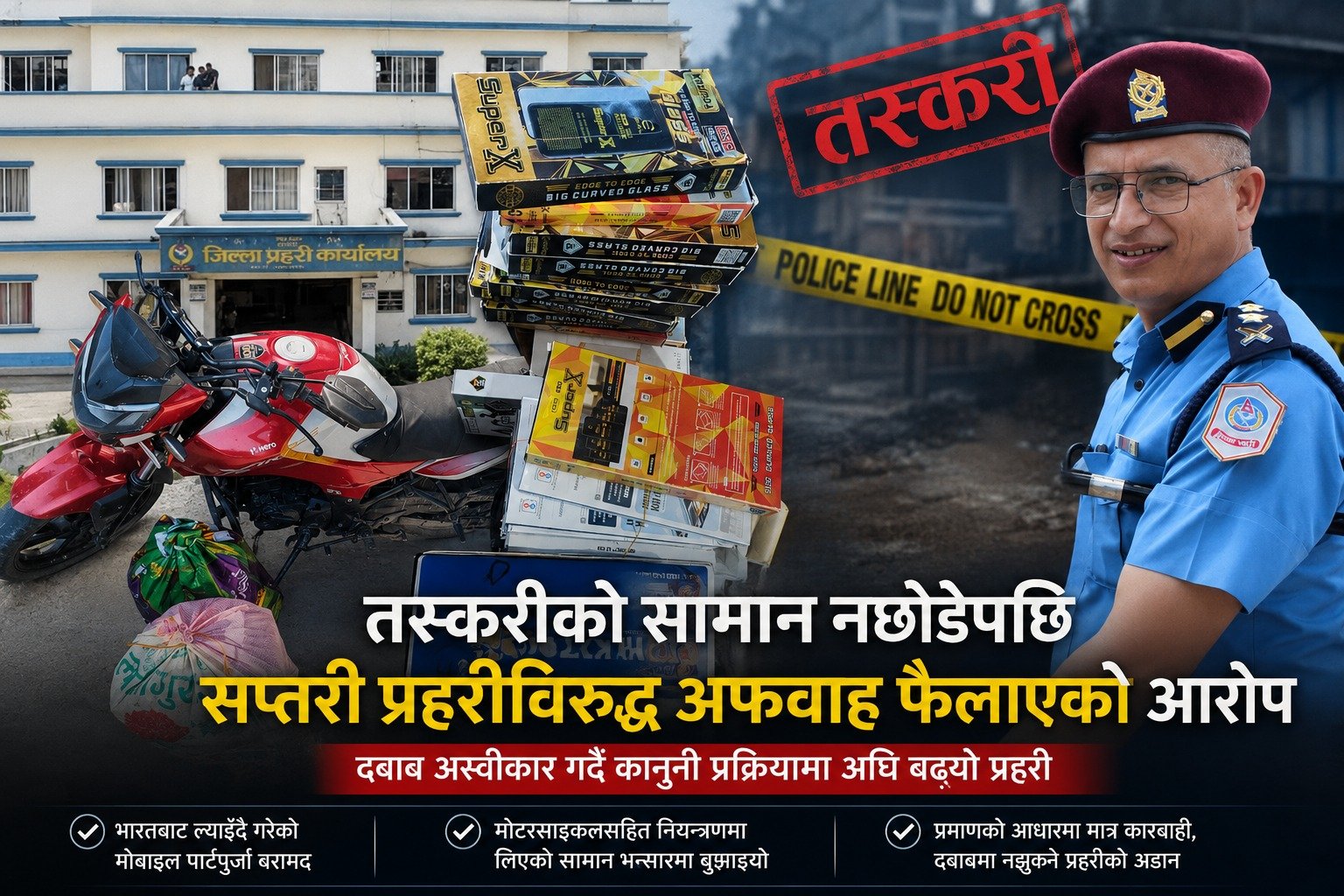 तस्करीको सामान नछोडेपछि सप्तरी प्रहरीविरुद्ध अफवाह ! दबाब अस्वीकार गर्दै भन्सारमा बुझाइयो बरामद सामग्री