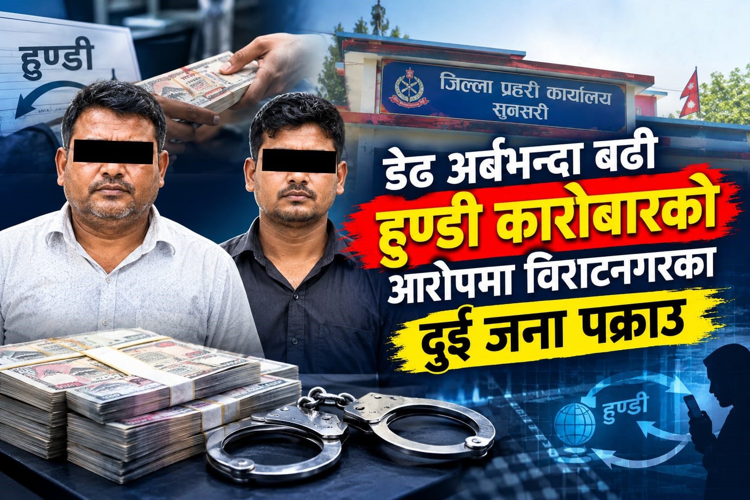विराटनगरमा डेढ अर्बभन्दा बढीको हुण्डी कारोबारको आरोप, दुई जना प्रहरी नियन्त्रणमा